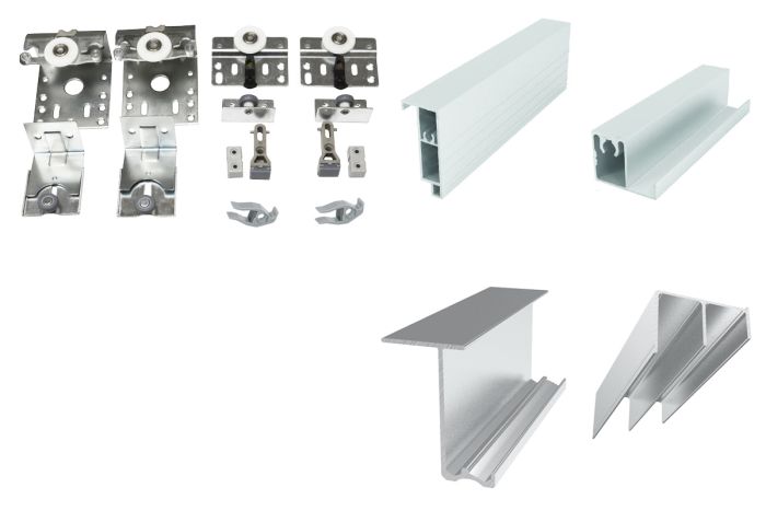 Aluforce sets for 2 frame doors, profiles and fittings