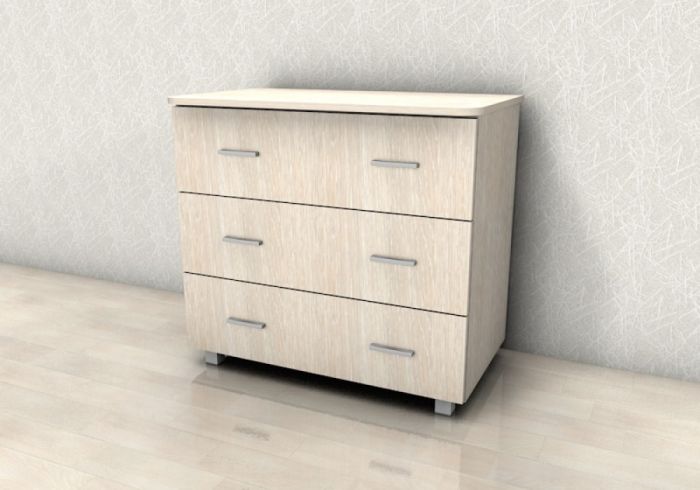 Chest of drawers 3 front laminated chipboard